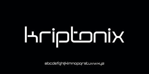 Vector illustration of modern, geometric, sophisticated and futuristic style alphabet letters. Suitable for use in technology, digital products, modern startups, futuristic fashion, gadgets and others