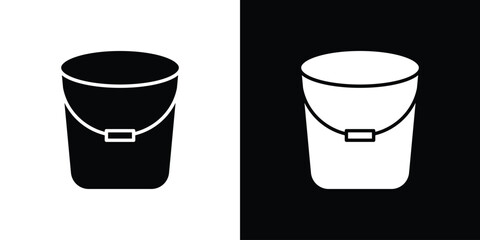 Bucket icon of glyph style design vector pack