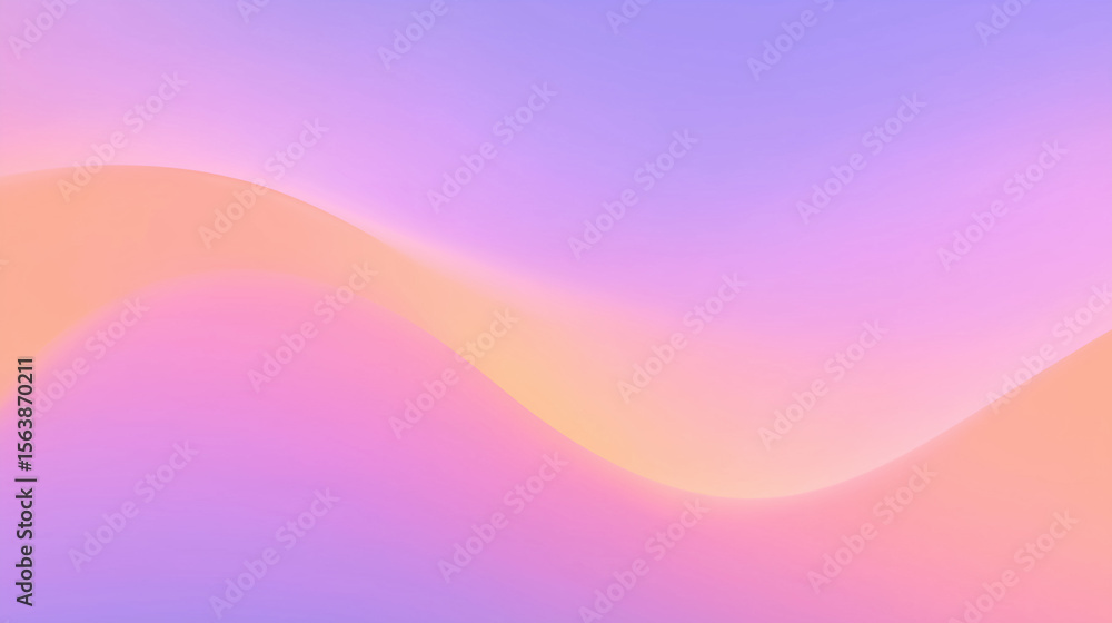 Poster soft pastel gradient transitions from peach to lavender with smooth flowing effects. airy and modern