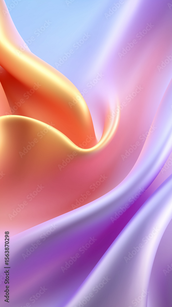 Aufkleber smooth flowing pastel gradient blends from peach to lavender, creating an airy and ethereal atmosphe