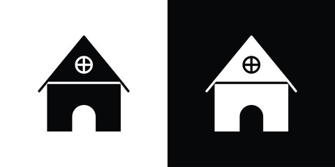 Chalet icon of glyph style design vector pack