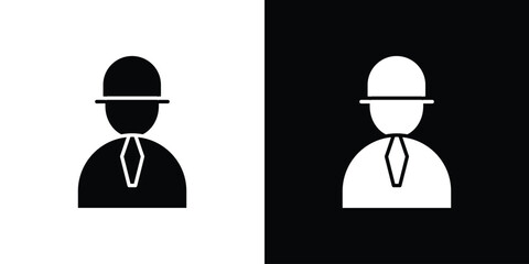 Civil Engineer icon of glyph style design vector pack