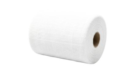 White Fabric Roll: Detailed Close-Up of Woven Mesh Textile Texture