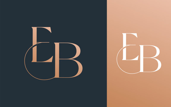 Initial letter EB BE logo design vector illustration for couple, wedding, and business