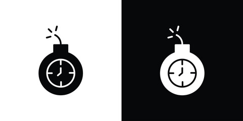 Deadline icon of glyph style design vector pack