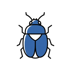 Blue Beetle Bug Cartoon Icon Illustration isolated on a transparent background insect
