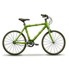 Green Bamboo Bicycle on White Background
