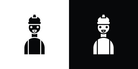 Engineer icon of glyph style design vector pack