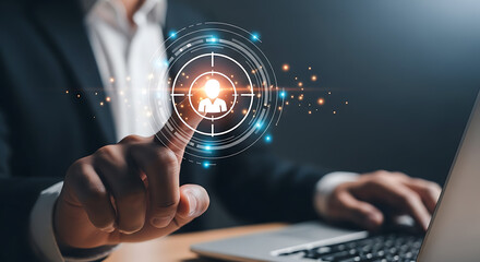 Person targeted by digital interface targeting user