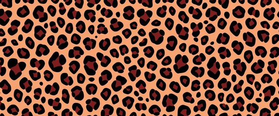 Sleek, repeating leopard print in stylish vector format, ideal for fashion textiles,  seamless pattern,  big cat