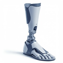 Modern Grey and Blue Robotic Leg Prosthesis