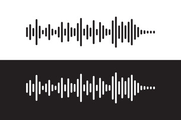 Set of radio Wave icon. The sound wave set. Sound waves for voice message. Audio wave icon. Waveform pattern for music player or app. Recording music. Equalizer template.