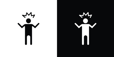 Irritated human icon of glyph style design vector pack