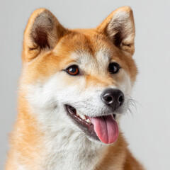 Close-up Portrait of a Smiling Shiba Inu Dog High-Resolution