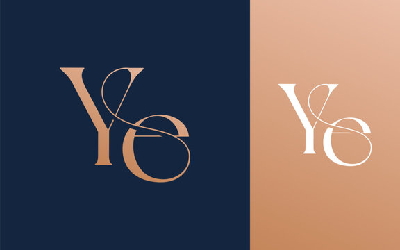 Initial letter YE EY logo design vector illustration for couple, wedding, and business