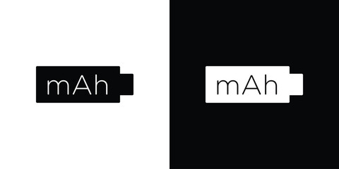 mAh icon of glyph style design vector pack