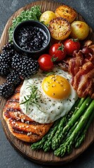 Overhead View of a Delicious and Healthy Breakfast Plate