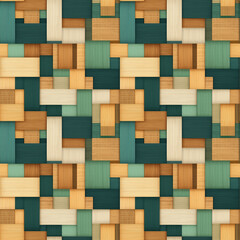Seamless woven bamboo tile pattern design interior space digital artwork modern environment top view aesthetic concept