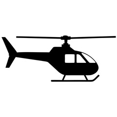 Obraz premium Helicopter aviation transportation flying vehicle silhouette vector illustration