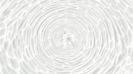 Fluid surface with a strong focal point and beautiful concentric ripples emanating outwards in an ethereal glow