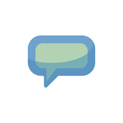 Naklejka premium Modern minimalist speech bubble icon with soft blue and green gradient colors