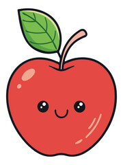 Red apple vector illustration logo on white background