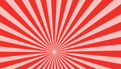 Fototapeta premium Bright red rays background. Comics, pop art style.
