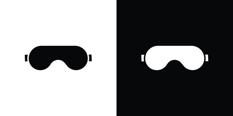 Snow Goggle icon of glyph style design vector pack