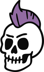 Punk icon with retro grunge style. Ideal for zines, stickers, posters, tattoos, and alternative fashion design. Punk Stickers. PNG. transparent background.
