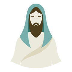 Shrouded Jesus  Vector Religious Easter Symbol for Microstock Graphics