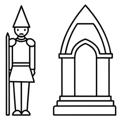 Obraz premium Tomb with Guard Vector Religious Easter Symbol for Microstock Graphics