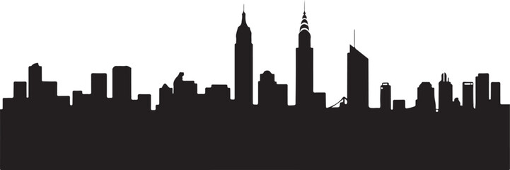 Obraz premium Urban Cityscape Silhouette Vector