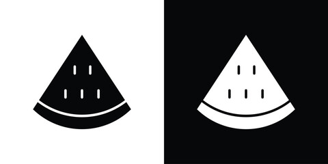 Fototapeta premium Watermelon slice icon of glyph style design vector pack
