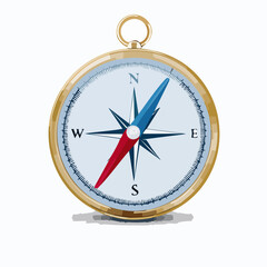 Golden Compass: A highly detailed, vintage-style compass points the way, its needle poised between north and south, inviting exploration and discovery.