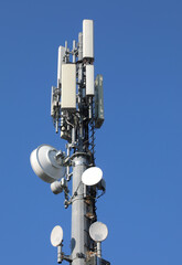 antenna of the repeater of the mobile network and wifi signal with many devices of reception transmission and amplification of the signals