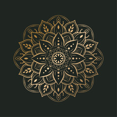 Elegant Lotus-Inspired Gold Mandala Vector