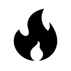 abstract black and white flame fire icon