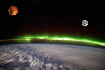 earth moon  mars