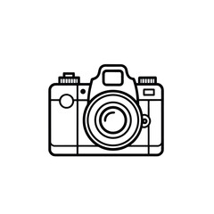 Vintage Camera Line Icon – Photography Vector

