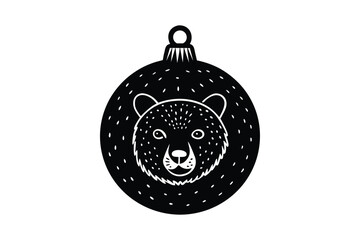 Black and white Christmas ornament with dot pattern on white background festive holiday decoration