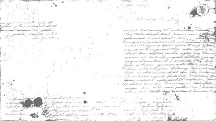 Faded manuscript texture with grunge paper overlay. Distressed script text background design. Ideal for posters and antique visuals.