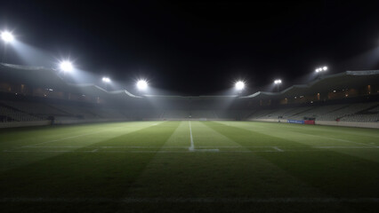 Night - Lit Soccer Stadium Field