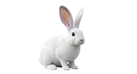 Fototapeta premium White Rabbit: A Captivating Image of a Fluffy Bunny