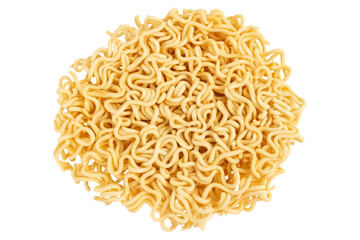 Cup of instant noodles on a white background