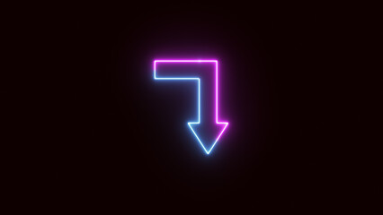 Neon green downward arrow, down arrow.