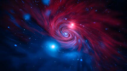 Obraz premium Binary Star System Collapsing Singularity Vivid Energy Swirling Formation