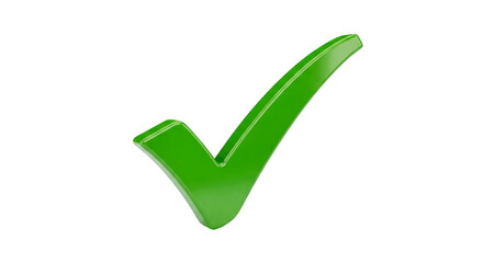 Green Checkmark: 3D Glossy Tick Icon - Approval Symbol