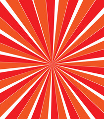Bright red rays background. Comics, pop art style.