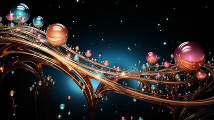  Abstract futuristic organic cosmic globes ball fluid flow liquid space planets