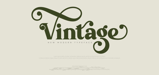 Vintage wedding logo alphabet fonts. Typography elegant urban sans serif digital fashion future creative logos fonts. vector illustration

